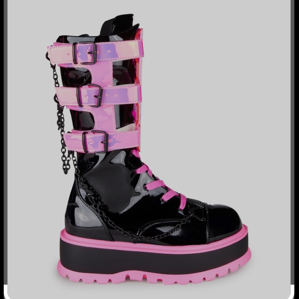 Demonia Sweet Slime Monster UV Reactive Boots